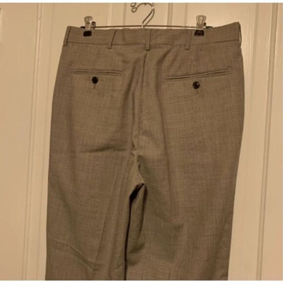 NAUTICA SIZE 34W BEIGE CHECKED MARINA UNHEMMED PANTS *NEW, READ* - Picture 2 of 8